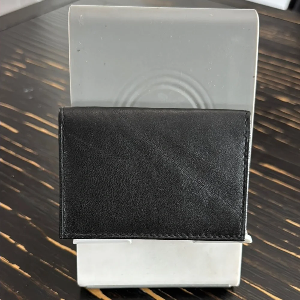 Genuine leather Men’s Classic Black Card Holder Wallet Thin Small